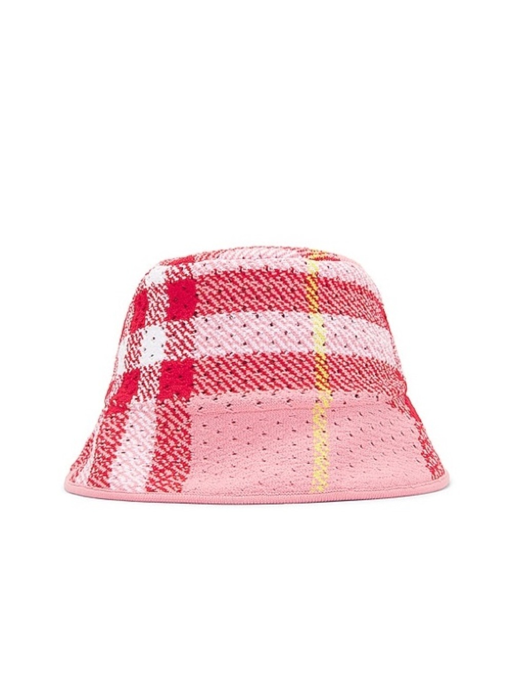 New Burberry Knitted Check Bucket Hat, Pink Ip Check, Size L, New With Tag $890